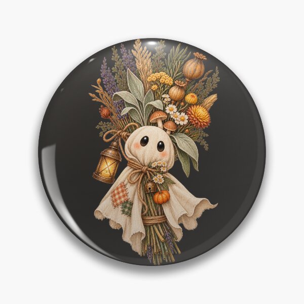Item preview, Cottagecore Ghost Herb Bundle Watercolor Art – Cozy Halloween Botanical Print designed and sold by MagicMakerPh.