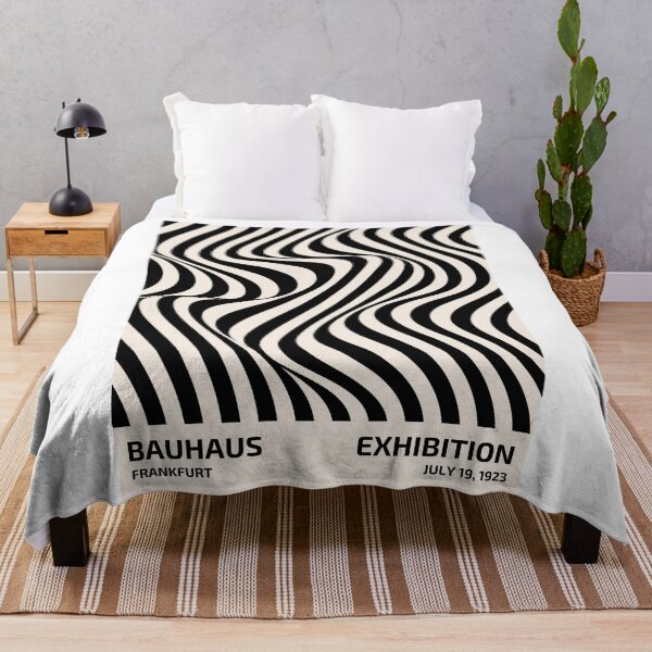 Item preview, Bauhaus Abstract Black Cream Wavy Lines – Vintage Geometric Art designed and sold by vlaminnhoo.