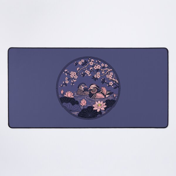 Item preview, Mandarin Ducks Lotus Pond - Traditional Asian Art Feng Shui Decor designed and sold by SplashTastic.