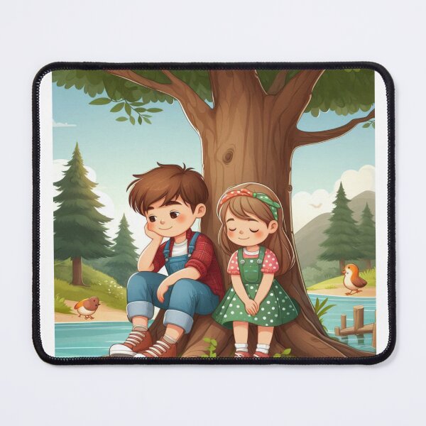 Item preview, Woodland Friends Forest Stream Cute Nature Illustration designed and sold by Prince Tripathi .