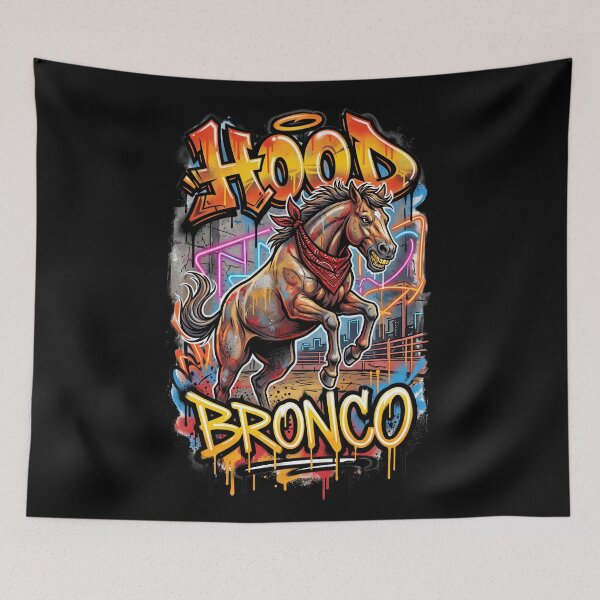 Item preview, Hood Bronco — Urban Graffiti Rodeo Horse Design Tee v2 designed and sold by CornishPixiPony.