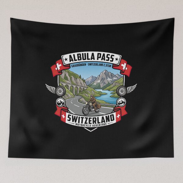 Item preview, Albula Pass Swiss Mountain Pass Vintage Road Artwork designed and sold by enzoade.