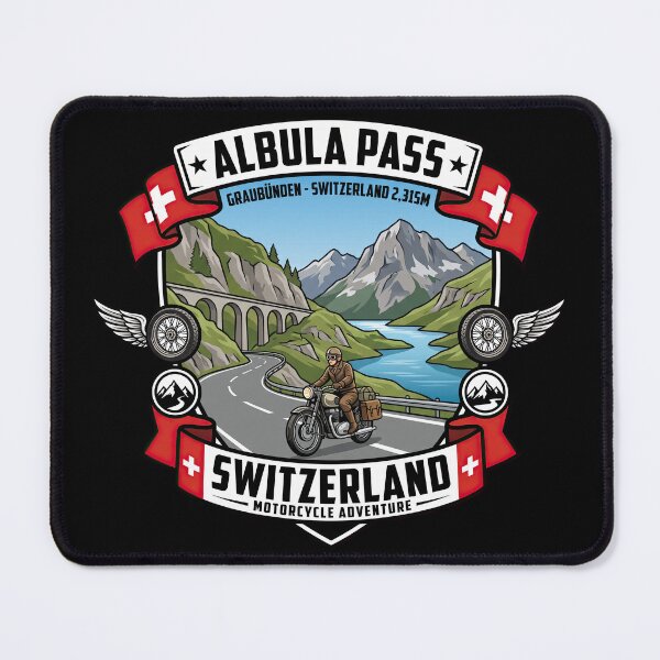 Item preview, Albula Pass Swiss Mountain Pass Vintage Road Artwork designed and sold by enzoade.