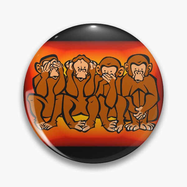 Item preview, The Four Wise Monkeys (Orange) designed and sold by cheesecakeclown.