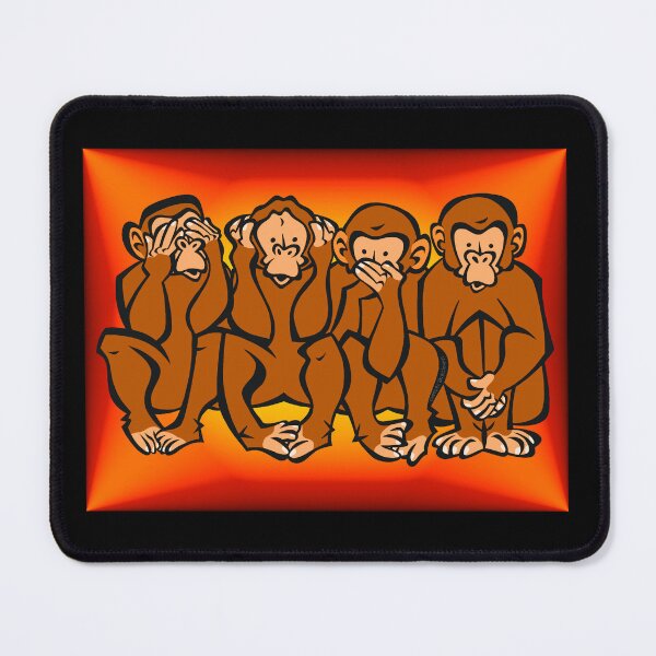Item preview, The Four Wise Monkeys (Orange) designed and sold by cheesecakeclown.