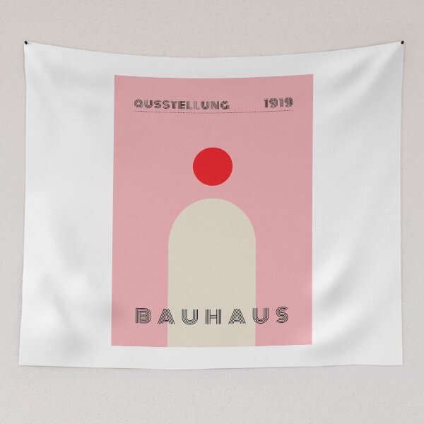 Item preview, Bauhaus 1919 Abstract Minimalist Poster – Pink Red Cream Geometric Art designed and sold by vlaminnhoo.