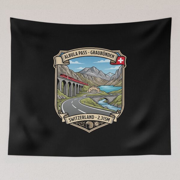 Item preview, Albula Pass Graubünden Switzerland Alpine Road Graphic designed and sold by enzoade.