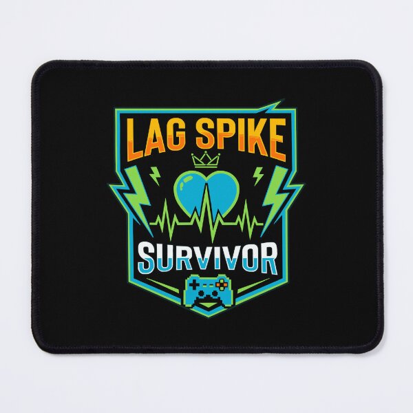 Item preview, Lag Spike Survivor - Funny Gamer Crest & Heartbeat Graphic designed and sold by JoRealm.