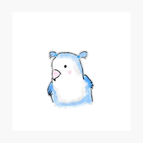 Item preview, Cute Blue Parrot With Pigtails Hair Art designed and sold by raun.draw.
