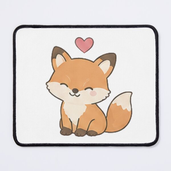 Item preview, Cute Kawaii Fox Floating Heart Red Fox Cottagecore Aesthetic designed and sold by Rehnair.