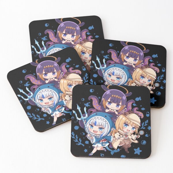 Item preview, Ina Ame And Gura Cute Illustration designed and sold by jhgraphicsbd.