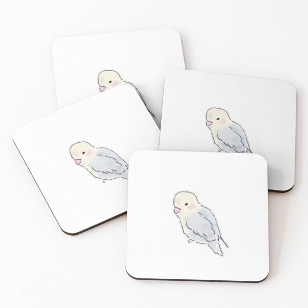 Item preview, Cute Pastel Blue Yellow Parakeet Bird Art designed and sold by raun.draw.