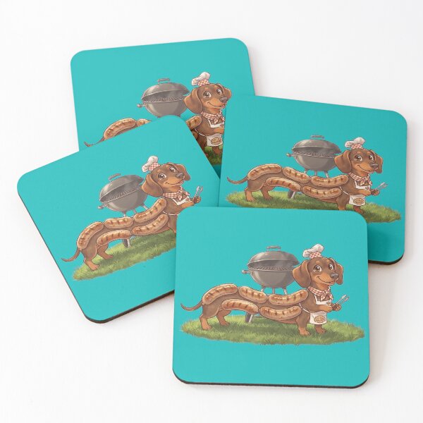 Item preview, Funny Sausage Dachshund Grill Master BBQ Cartoon Art designed and sold by Evelashop.