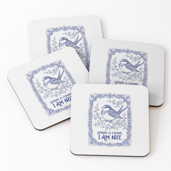Item preview, Blue Willow Porcelain - Funny Sarcastic Bird Introvert Meme designed and sold by SplashTastic.