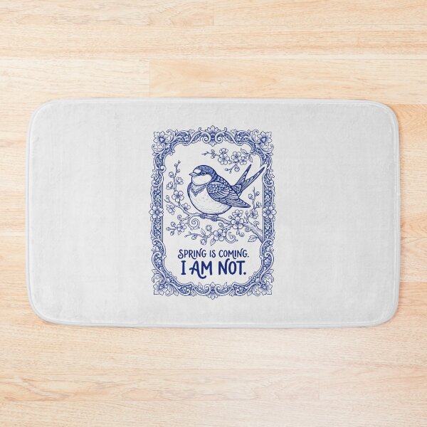 Item preview, Blue Willow Porcelain - Funny Sarcastic Bird Introvert Meme designed and sold by SplashTastic.