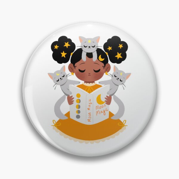 Item preview, Moon Magic Cute Celestial Sorceress Crescent Stars Art designed and sold by Lobomarart.