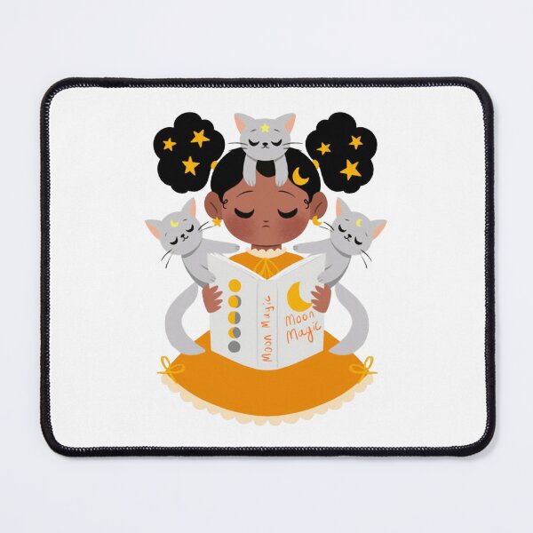 Item preview, Moon Magic Cute Celestial Sorceress Crescent Stars Art designed and sold by Lobomarart.