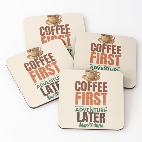 Item preview, Coffee First Adventure Later Vintage Coffee Lover T-Shirt designed and sold by Uvclick.