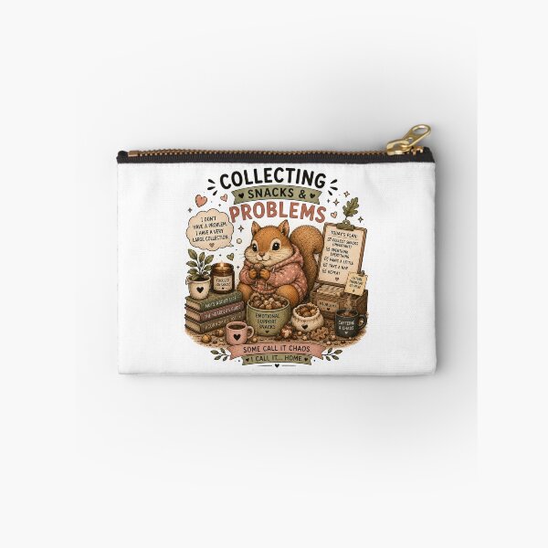 Item preview, Collecting Snacks and Problems Cute Squirrel Funny Humor Art designed and sold by DreamyBrushArt.