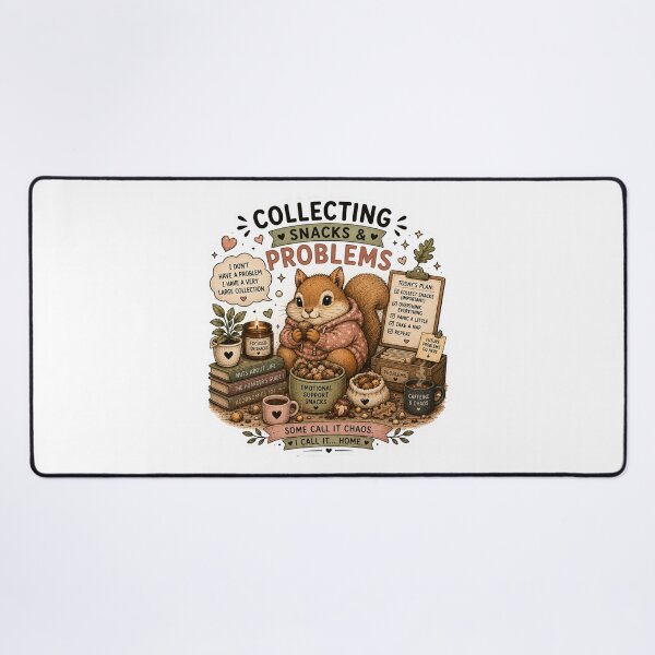 Item preview, Collecting Snacks and Problems Cute Squirrel Funny Humor Art designed and sold by DreamyBrushArt.