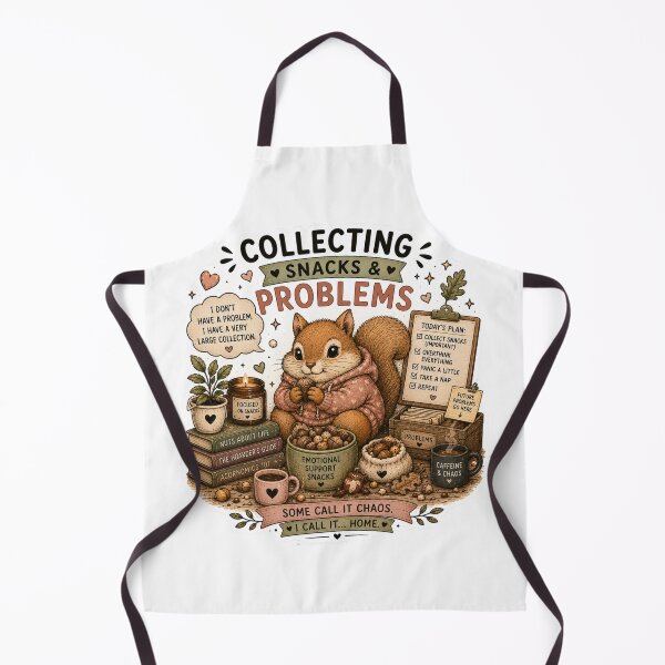Item preview, Collecting Snacks and Problems Cute Squirrel Funny Humor Art designed and sold by DreamyBrushArt.
