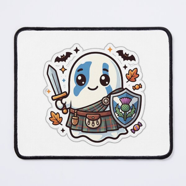 Item preview, Kawaii Scottish Braveheart Ghost designed and sold by FunFitsFactory.