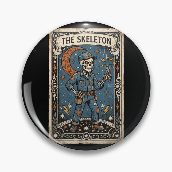 Item preview, Electrician Skeleton Halloween Vintage Tarot Card Occult Goth designed and sold by MTRBSK11.