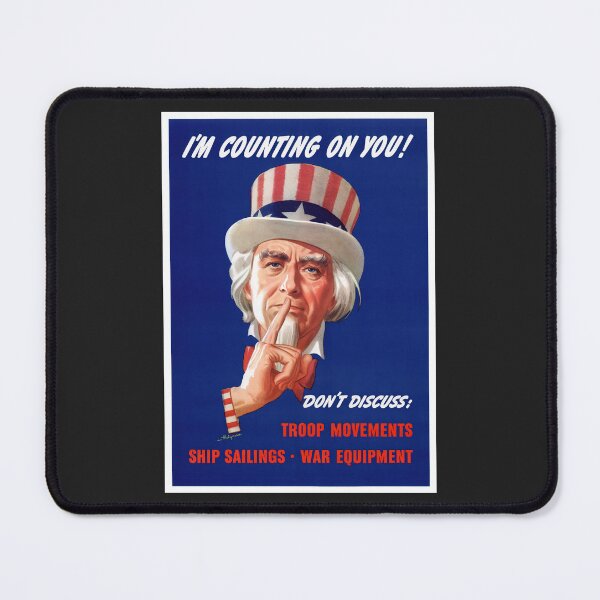 Item preview, WWII: I'm Counting On You! Don't Discuss Uncle Sam Digitally Remastered Art Print designed and sold by Vintage Poster Supply.