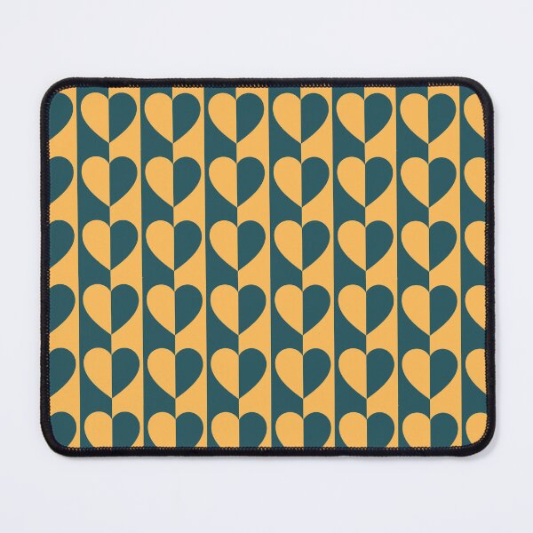 Item preview, Golden sunset & deep teal hearts pattern designed and sold by WinkyDingo.