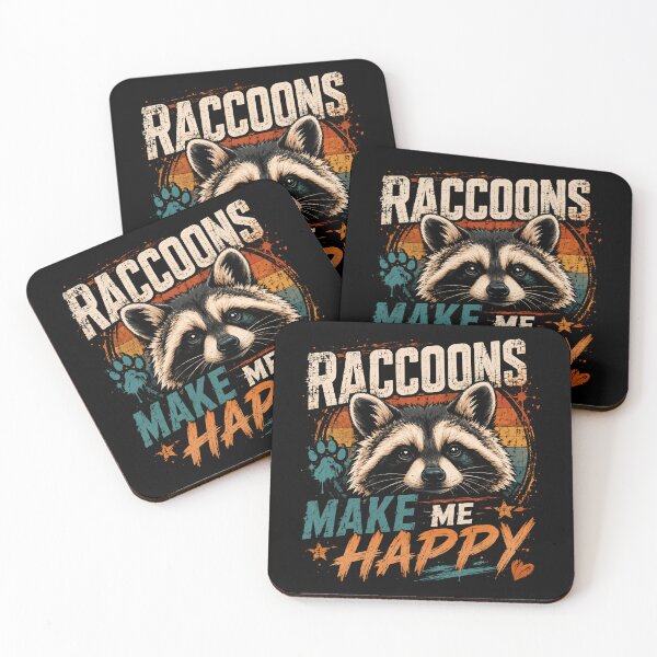 Item preview, Raccoons Make Me Happy Raccoon Lover Wildlife Enthusiast designed and sold by HumansStuck12.