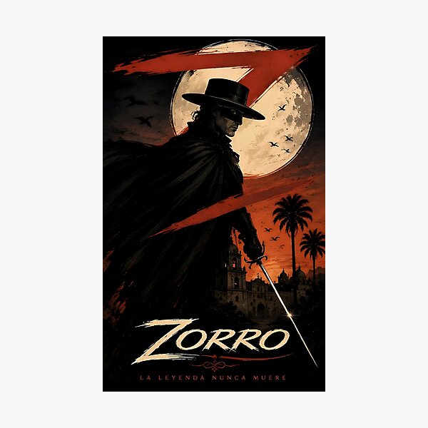 Item preview, Zorro Don Diego de la Vega – The Masked Swordsman Dark Western Art designed and sold by Amr Siam.