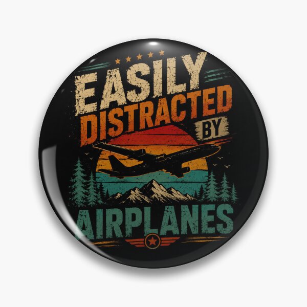 Item preview, Easily Distracted By Airplanes Pilot Aviation Enthusiast designed and sold by HumansStuck12.