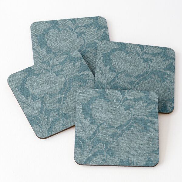 Item preview, Teal Floral Jacquard Fabric Pattern designed and sold by frumixart.