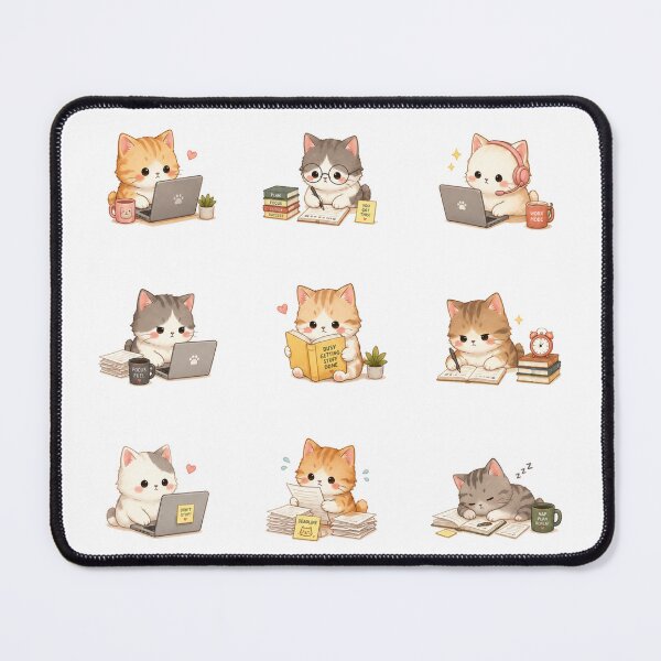Item preview, Cute Study Cat Working Laptop Books Headphones Cozy Aesthetic designed and sold by Rehnair.