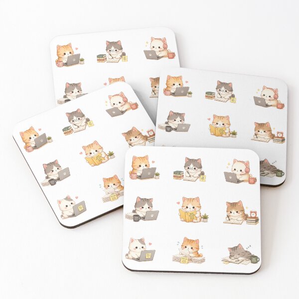 Item preview, Cute Study Cat Working Laptop Books Headphones Cozy Aesthetic designed and sold by Rehnair.
