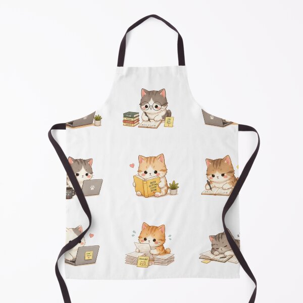 Item preview, Cute Study Cat Working Laptop Books Headphones Cozy Aesthetic designed and sold by Rehnair.