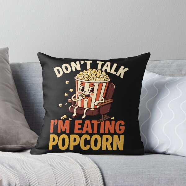 Item preview, Don't Talk I'm Eating Popcorn Cute Vintage Movie Watcher Classic T-Shirt designed and sold by pawsome purrfect.