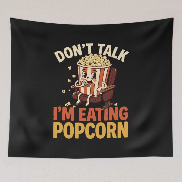 Item preview, Don't Talk I'm Eating Popcorn Cute Vintage Movie Watcher Classic T-Shirt designed and sold by pawsome purrfect.