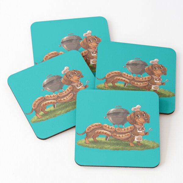 Item preview, Funny Sausage Dachshund Grill Master BBQ Cartoon Art designed and sold by Evelashop.