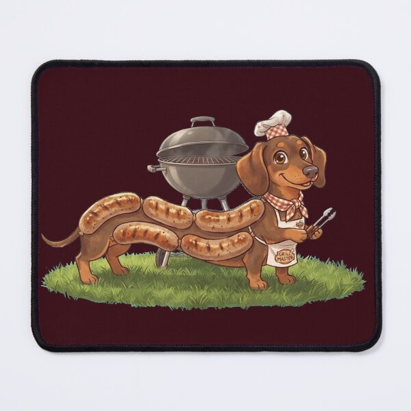 Item preview, Funny Sausage Dachshund Grill Master BBQ Cartoon Art designed and sold by Evelashop.