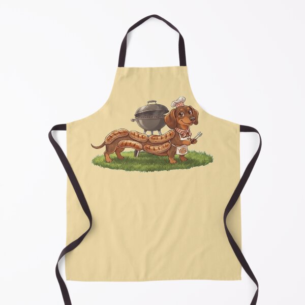 Item preview, Funny Sausage Dachshund Grill Master BBQ Cartoon Art designed and sold by Evelashop.