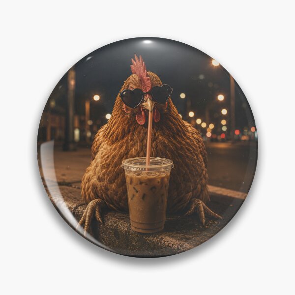 Item preview, Chicken Drinking Iced Coffee designed and sold by a-turner-paint.