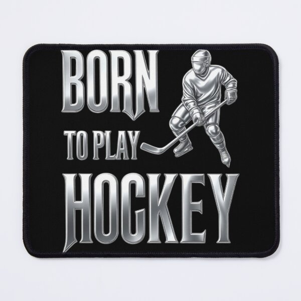 Item preview, Born To Play Hockey Metallic Typography Sports Graphic Sticker designed and sold by zenithdecalco.