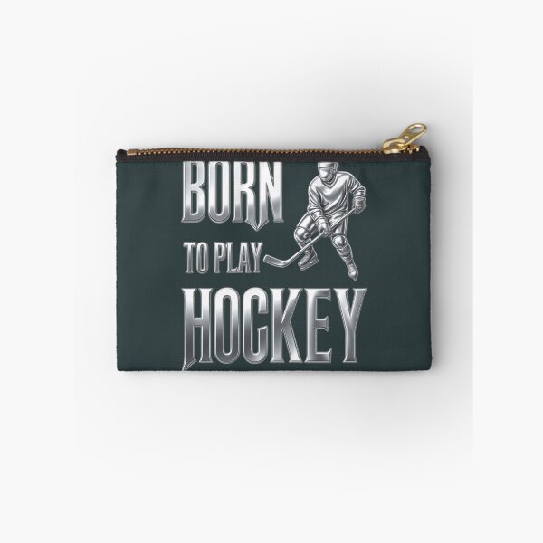 Item preview, Born To Play Hockey Metallic Typography Sports Graphic Sticker designed and sold by zenithdecalco.