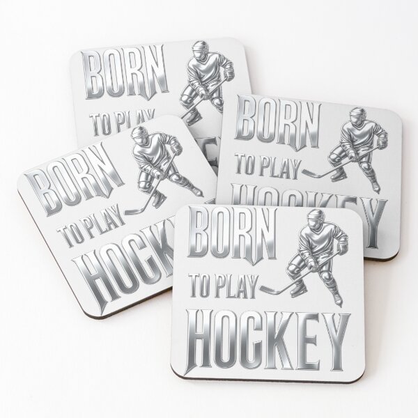 Item preview, Born To Play Hockey Metallic Typography Sports Graphic Sticker designed and sold by zenithdecalco.