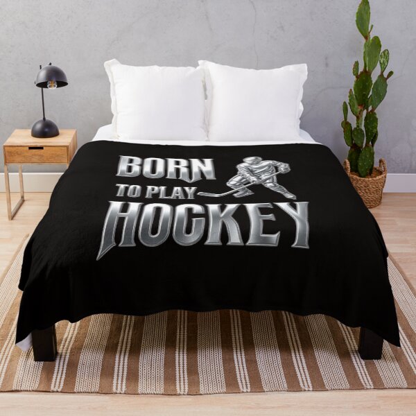 Item preview, Born To Play Hockey Metallic Typography Sports Graphic Sticker designed and sold by zenithdecalco.