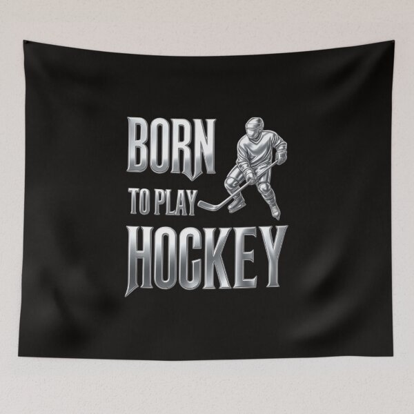 Item preview, Born To Play Hockey Metallic Typography Sports Graphic Sticker designed and sold by zenithdecalco.