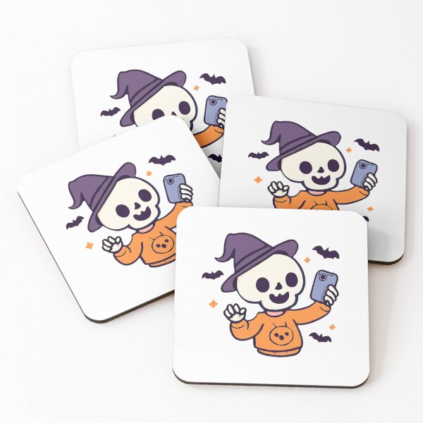 Item preview, Cute Skeleton Taking a Selfie Halloween Funny Spooky Skeleton designed and sold by FreshSticker co..