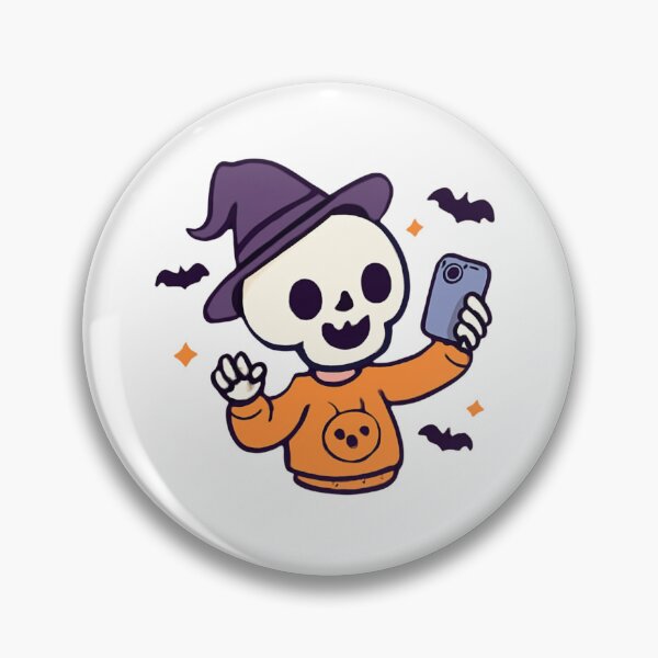 Item preview, Cute Skeleton Taking a Selfie Halloween Funny Spooky Skeleton designed and sold by FreshSticker co..