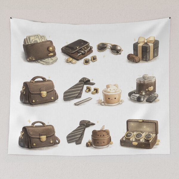 Item preview, Gentleman Business Suit Watch Leather Portfolio Coffee Aesthetic designed and sold by Rehnair.